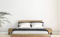 Ballega łóżko bukowe lewitujące 140x200 cm w kolorze orzech