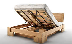 Vanes łóżko z pojemnikiem Mbox MINI, z drewna bukowego, rozmiar 160x200